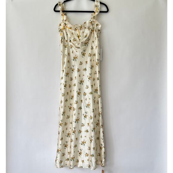 Reformation Erdem Silk Ruffled Flora Dress Missing Button M NWT - Picture 4 of 12